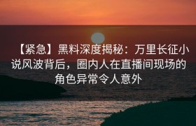 【紧急】黑料深度揭秘：万里长征小说风波背后，圈内人在直播间现场的角色异常令人意外
