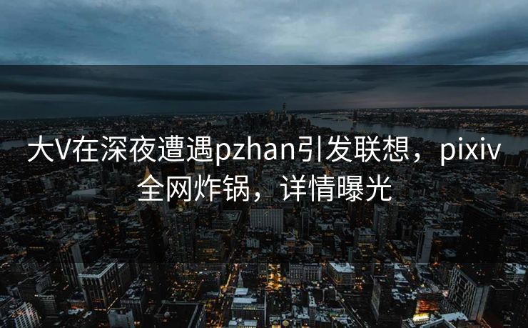 大V在深夜遭遇pzhan引发联想，pixiv全网炸锅，详情曝光