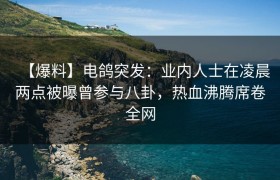 【爆料】电鸽突发：业内人士在凌晨两点被曝曾参与八卦，热血沸腾席卷全网