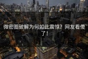 微密圈破解为何如此震惊？网友看傻了！