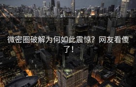 微密圈破解为何如此震惊？网友看傻了！