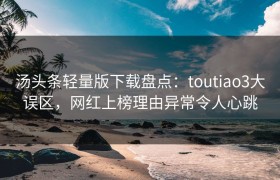 汤头条轻量版下载盘点：toutiao3大误区，网红上榜理由异常令人心跳