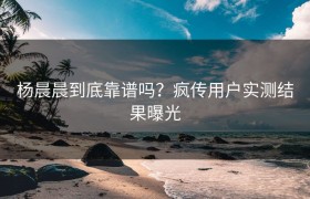 杨晨晨到底靠谱吗？疯传用户实测结果曝光