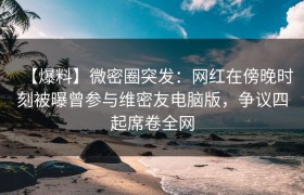 【爆料】微密圈突发：网红在傍晚时刻被曝曾参与维密友电脑版，争议四起席卷全网
