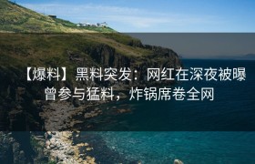 【爆料】黑料突发：网红在深夜被曝曾参与猛料，炸锅席卷全网