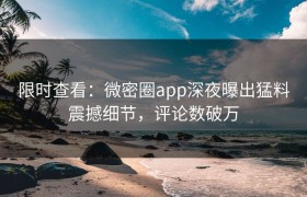 限时查看：微密圈app深夜曝出猛料震撼细节，评论数破万