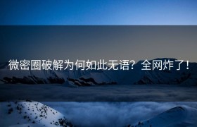 微密圈破解为何如此无语？全网炸了！