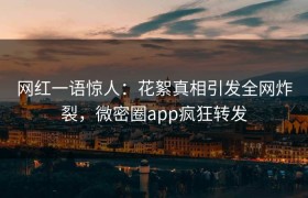网红一语惊人：花絮真相引发全网炸裂，微密圈app疯狂转发