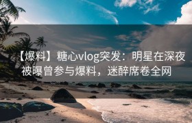 【爆料】糖心vlog突发：明星在深夜被曝曾参与爆料，迷醉席卷全网