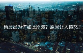 杨晨晨为何如此崩溃？原因让人愤怒！