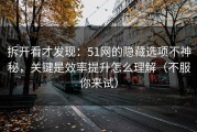 拆开看才发现：51网的隐藏选项不神秘，关键是效率提升怎么理解（不服你来试）