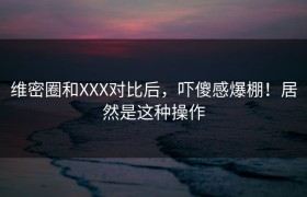 维密圈和XXX对比后，吓傻感爆棚！居然是这种操作