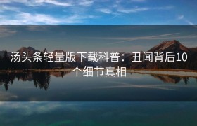 汤头条轻量版下载科普：丑闻背后10个细节真相