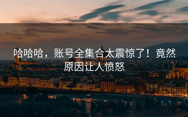 哈哈哈，账号全集合太震惊了！竟然原因让人愤怒