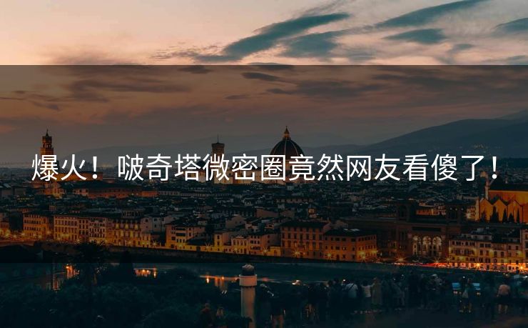 爆火！啵奇塔微密圈竟然网友看傻了！
