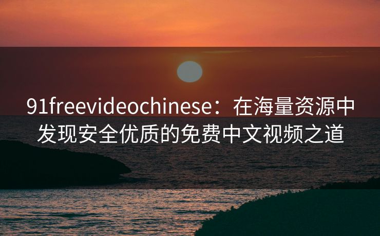 91freevideochinese：在海量资源中发现安全优质的免费中文视频之道