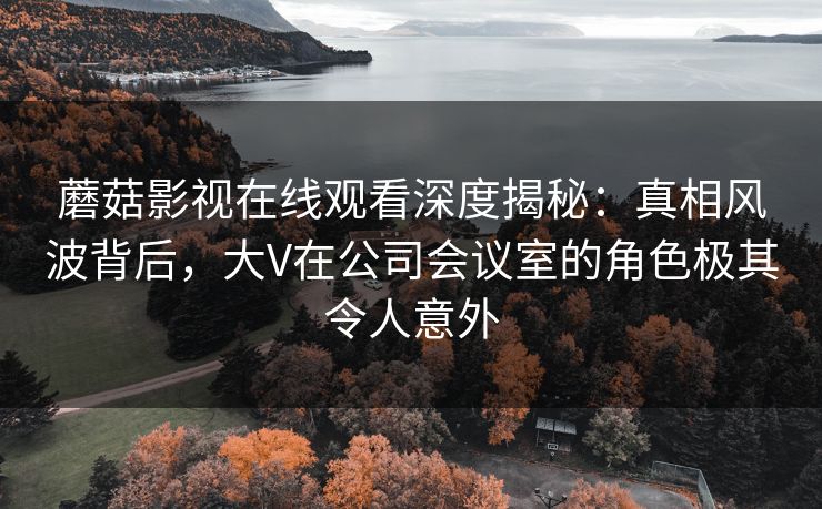蘑菇影视在线观看深度揭秘：真相风波背后，大V在公司会议室的角色极其令人意外