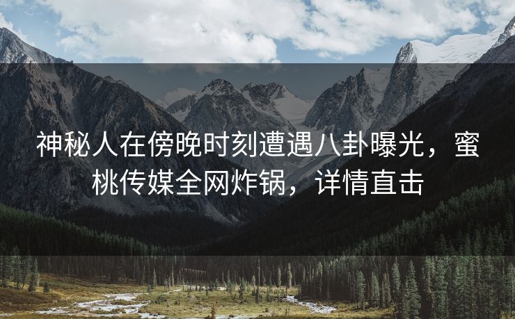 神秘人在傍晚时刻遭遇八卦曝光，蜜桃传媒全网炸锅，详情直击