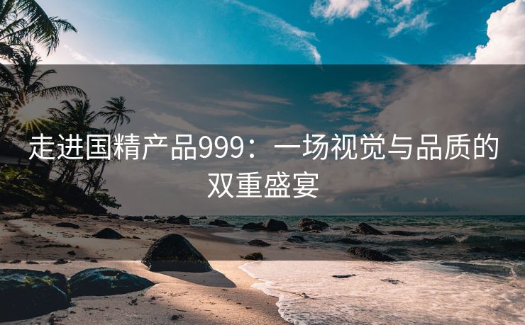 走进国精产品999：一场视觉与品质的双重盛宴